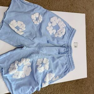Blue Denim Tear Shorts